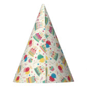 Colorful Birthday Cakes and Balloons Party Hats Partyhütchen (Rückseite)