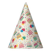 Colorful Birthday Cakes and Balloons Party Hats Partyhütchen (Links)