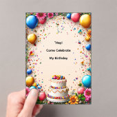 Colorful Birthday Celebration Frame Acryleinladungen (Insitu (Handheld))