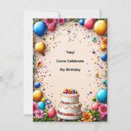 Colorful Birthday Celebration Frame Einladung