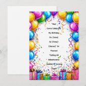 Colorful Birthday Celebration Frame Einladung (Vorne/Hinten)