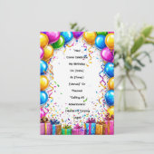 Colorful Birthday Celebration Frame Einladung (Stehend Vorderseite)