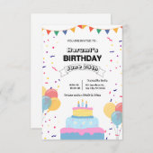 Colorful Birthday Party Invitation Dankeskarte (Vorne/Hinten)