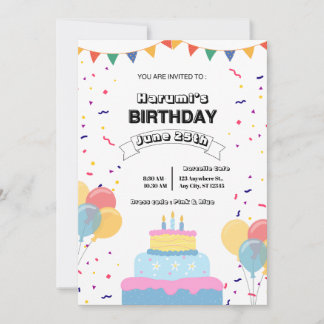 Colorful Birthday Party Invitation Save The Date