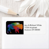 Colorful Bison Art on Black And White (Insitu)