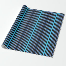 Colorful Black Blue Winter Spring Summer Stripes Geschenkpapier