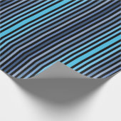Colorful Black Blue Winter Spring Summer Stripes Geschenkpapier (Ecke)