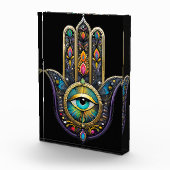 Colorful Black Gold Hamsa w/ Turquoise Third Eye Fotoblock (Rechts)