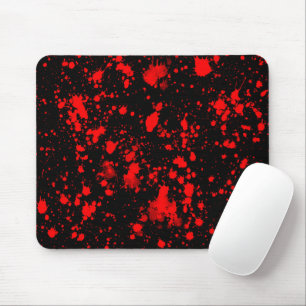 Colorful Black Red Paint Splatter Artistic Splash Mousepad