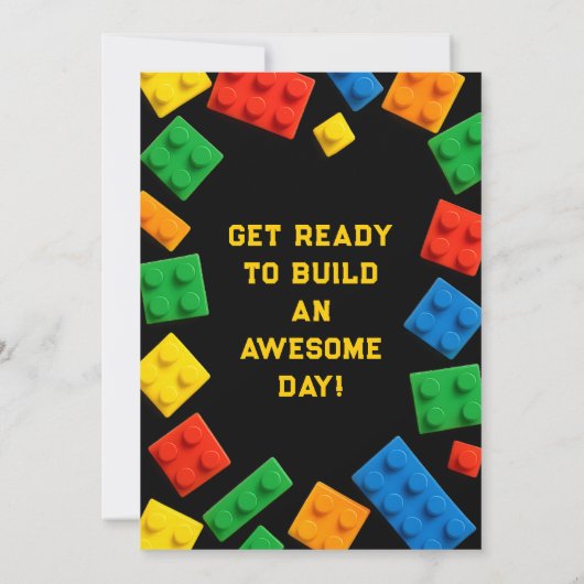 Colorful Block Birthday Party Einladung (Rückseite)