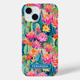 Colorful Blooming Cacti Personalized Case-Mate iPhone Hülle