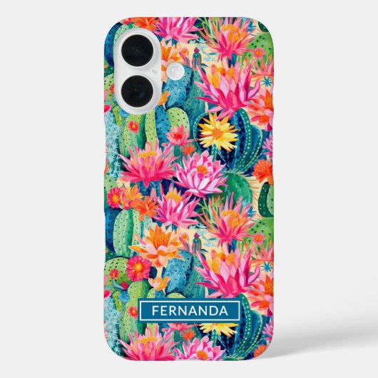 Colorful Blooming Cacti Personalized Case-Mate iPhone Hülle (Rückseite)