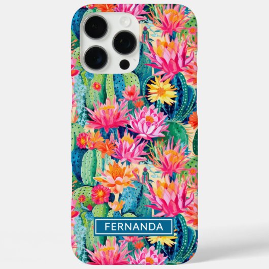 Colorful Blooming Cacti Personalized Case-Mate iPhone Hülle (Rückseite)