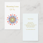 Colorful Blooming Lotus Mandala Visitenkarte (Vorne/Hinten)