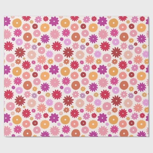 Colorful Blooms Big Pattern Geschenkpapier (Flach)