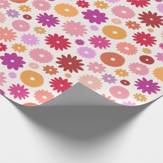 Colorful Blooms Big Pattern Geschenkpapier (Ecke)