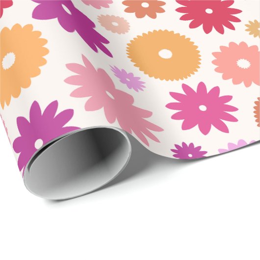 Colorful Blooms Big Pattern Geschenkpapier (Rolleneckpunkt)