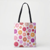 Colorful Blooms Large Pattern Tasche (Vorderseite)
