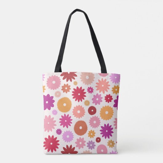 Colorful Blooms Large Pattern Tasche (Rückseite)