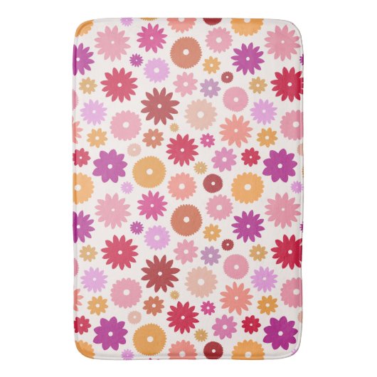 Colorful Blooms Pattern Badematte (Vorderseite Vertikal)