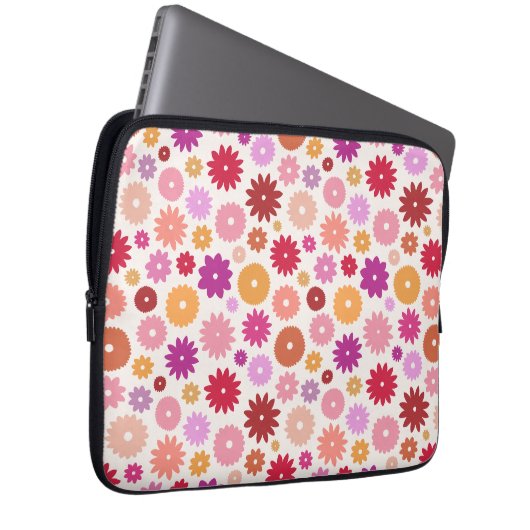 Colorful Blooms Pattern Laptopschutzhülle (Vorne Rechts)