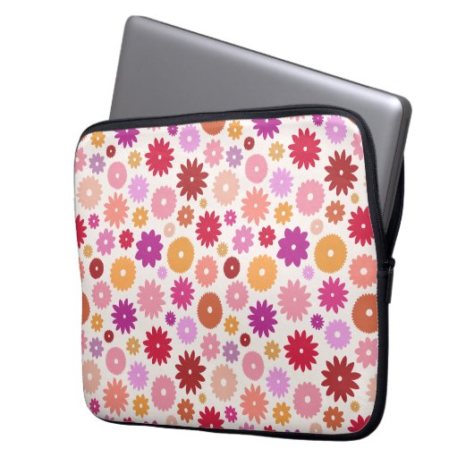 Colorful Blooms Pattern Laptopschutzhülle (Vorderseite Links)