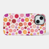 Colorful Blooms Repeat Pattern iPhone 15 Hülle (Rückseite (Horizontal))