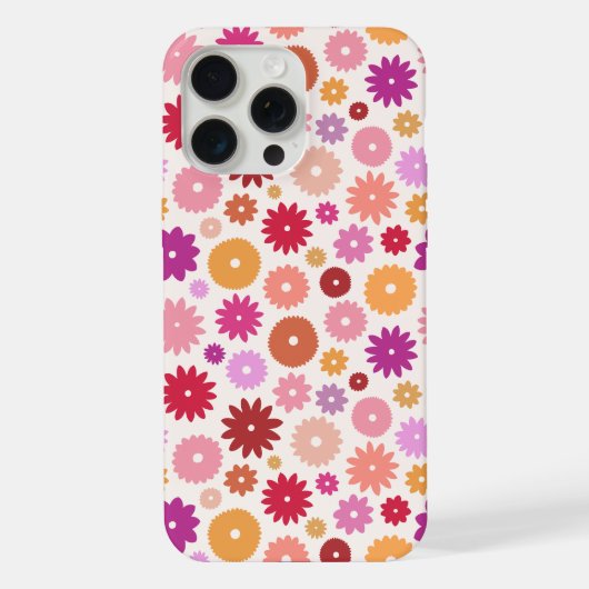 Colorful Blooms Repeat Pattern iPhone Hülle (Rückseite)