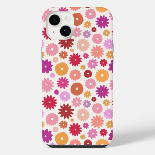 Colorful Blooms Repeat Pattern iPhone Hülle (Rückseite)