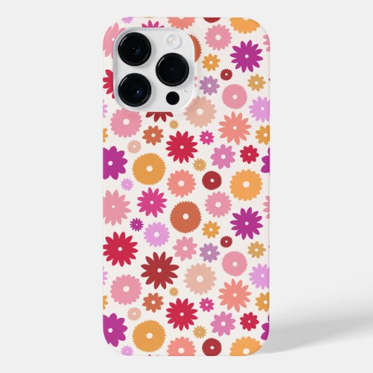 Colorful Blooms Repeat Pattern iPhone Hülle (Rückseite)