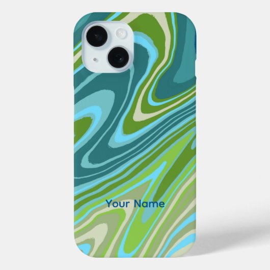 Colorful blue and green abstract phone case (Rückseite)