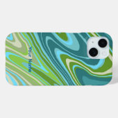 Colorful blue and green abstract phone case (Rückseite (Horizontal))