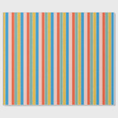 Colorful blue red pink festive stripes geschenkpapier (Flach)