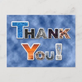 Colorful Blue Vielen Dank Postcard Postkarte