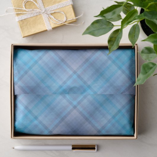 Colorful Blue Winter Spring Summer Stripes Pattern Seidenpapier (Geschenk)