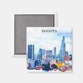 Colorful Bogota Colombia City Magnet (Vorderseite/Rückseite)