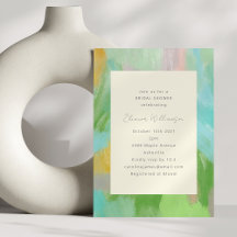 Colorful Boho Abstract Watercolor Bridal Shower