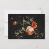 Colorful Boho Chic Black Floral RSVP Karte (Rückseite)