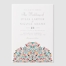 Colorful Boho Ethnic Botanical Accent Mandala Pergament Einladungen