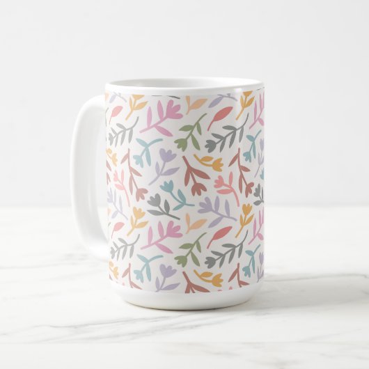 Colorful Boho Floral Kaffeetasse (Vorderseite Links)