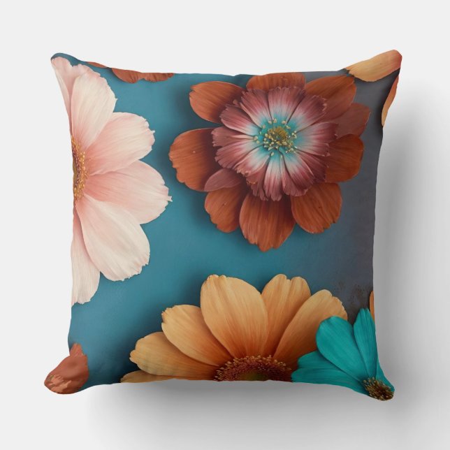 Colorful Boho Floral Kissen (Vorderseite)