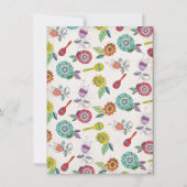 Colorful Boho Floral Mexican Fiesta Brautparty Einladung (Rückseite)