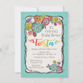 Colorful Boho Floral Mexican Fiesta Brautparty Einladung (Vorderseite)