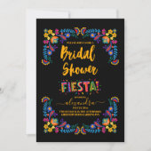 Colorful Boho Floral Mexican Fiesta Brautparty Einladung (Vorderseite)