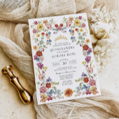 Colorful Boho Floral Quinceañera Mis Quince Einladung