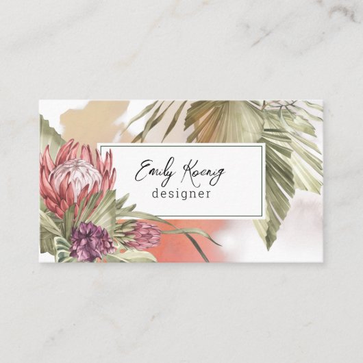 Colorful Boho Floral Visitenkarte (Vorderseite)