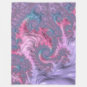 Colorful Boho Hippie Groovy Trippy Pastel Fraktal Fleecedecke (Vorderseite)