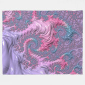 Colorful Boho Hippie Groovy Trippy Pastel Fraktal Fleecedecke (Vorderseite (Horizontal))