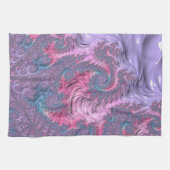 Colorful Boho Hippie Groovy Trippy Pastel Fraktal Geschirrtuch (Horizontal)