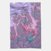 Colorful Boho Hippie Groovy Trippy Pastel Fraktal Geschirrtuch (Vertikal)